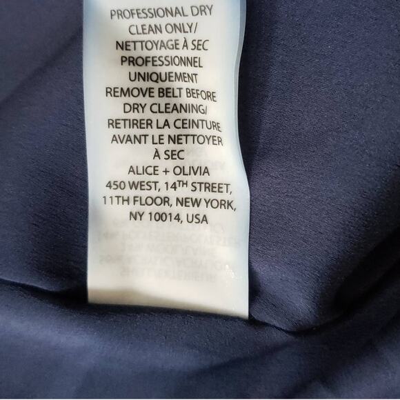 Alice + Olivia Jacquard Open Back Dress Wool Blend Silver Blue Women 10 - Picture 10 of 10